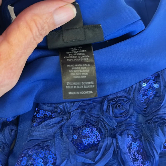 NWT En Focus Studio Royal Blue Empire waist Sequins Maxi Dress Sz 12 - Picture 13 of 14